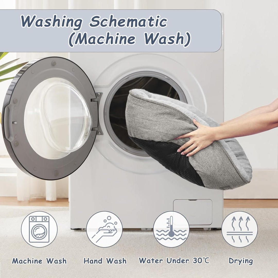 Cat Beds for Indoor Cats,Kitten Bed,Dog Bed for Extra Small Dogs Breeds,Puppy Kennel Bed, Comfy Durable Pet Sleeping Bed, Washable Roun Cat Bed & Non-Slip Bottom, Size 18"L X 18"W X 6.5"Th