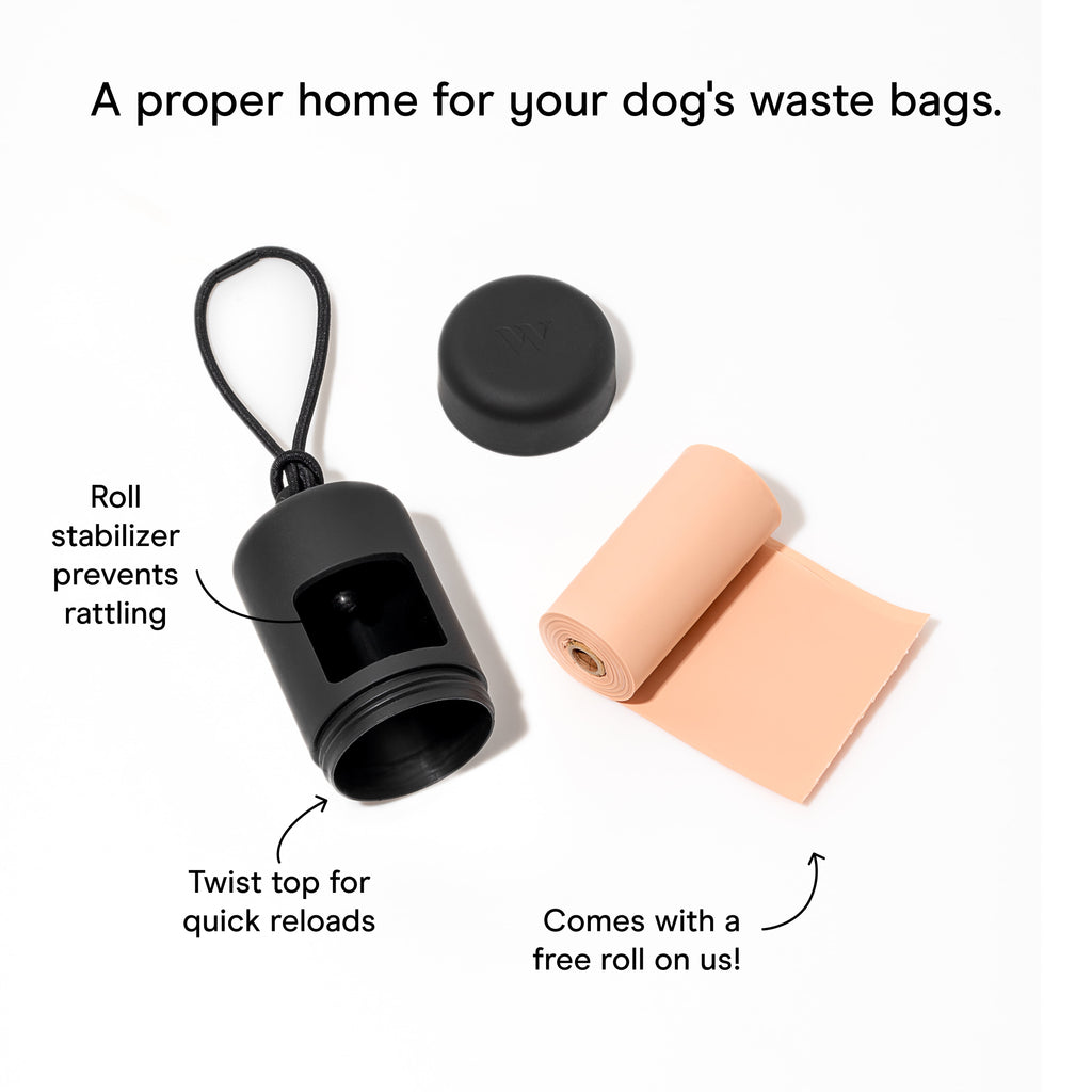 Dog Waste Bag Dispenser Carrier - Black