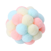 Funny Cat Toy Stretch Ball Built-In Bell Fuzzy Cats Creative Colorful Interactive Toy Christmas Cat Toy Balls for Indoor Cats and Kittens