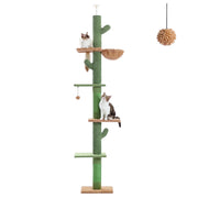 Tall Cat Tree Cactus Floor to Ceiling Cat Tower 95-108