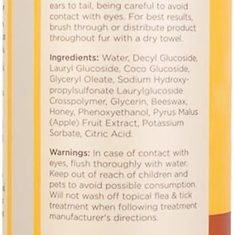 Waterless Cat Shampoo with Shea Butter and Honey - No Rinse Dry Shampoo for Kittens and Indoor Cats, Gentle Grooming Solution, 10 Fl Oz