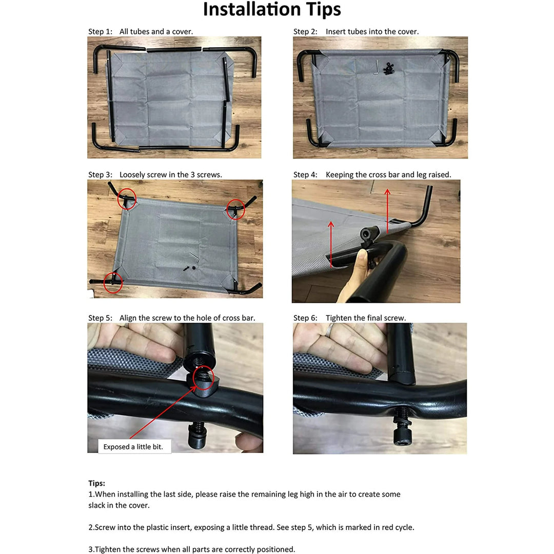 Elevated Cooling Dog Bed for Medium Breeds, 43.5"L x 25.5"W x 7.8"H, Brown