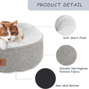 Cat Beds for Indoor Cats,Kitten Bed,Dog Bed for Extra Small Dogs Breeds,Puppy Kennel Bed, Comfy Durable Pet Sleeping Bed, Washable Roun Cat Bed & Non-Slip Bottom, Size 18