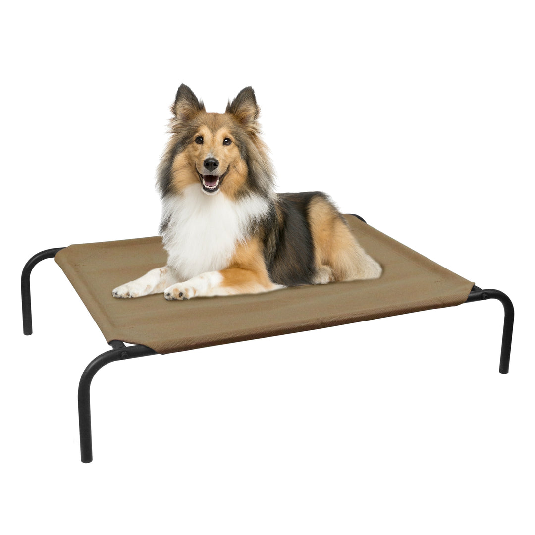 Elevated Cooling Dog Bed for Medium Breeds, 43.5"L x 25.5"W x 7.8"H, Brown